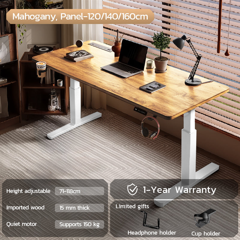Xpanse Minimalist White Wood Electric Office Table