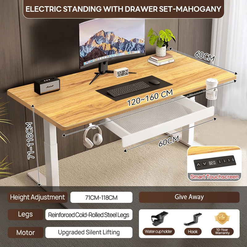 Xpanse Southeast Asian Walnut Electric Office Table